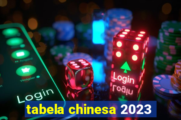 tabela chinesa 2023